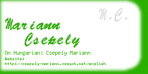 mariann csepely business card